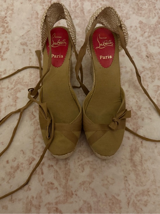 Christian Louboutin Shoes - Authentic CHRISTIAN LOUBOUTIN Rope Round Wedge Heel Espadrilles SZ 39 Spain